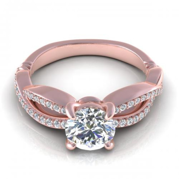 0.55CT round cut diamonds engagement ring