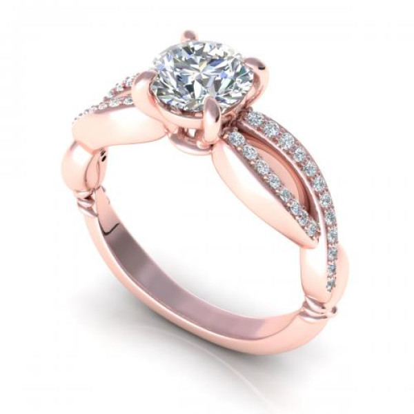 0.55CT round cut diamonds engagement ring