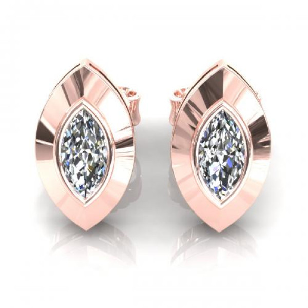0.25CT marquise cut diamonds stud earrings