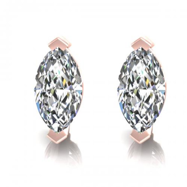 0.25CT marquise cut diamonds stud earrings