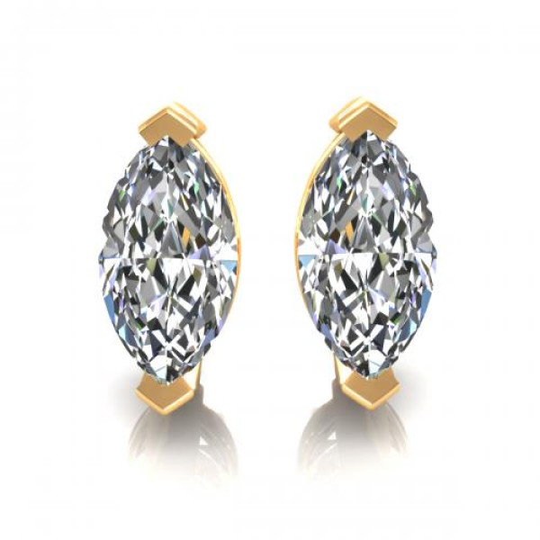 0.25CT marquise cut diamonds stud earrings