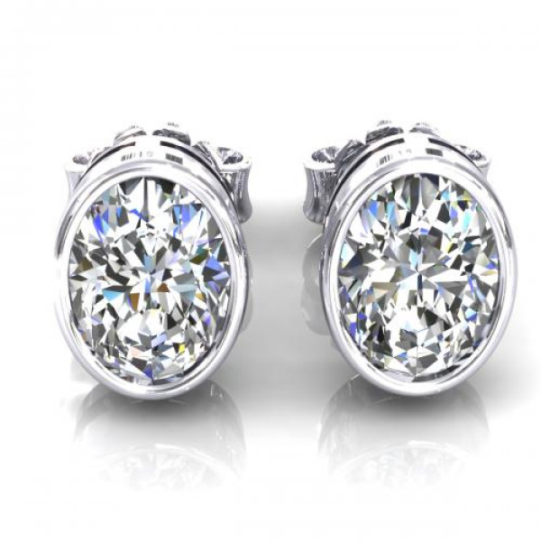 0.25CT oval cut diamonds stud earrings