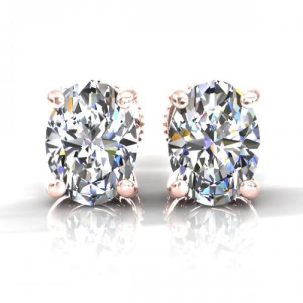 0.25CT oval cut diamonds stud earrings