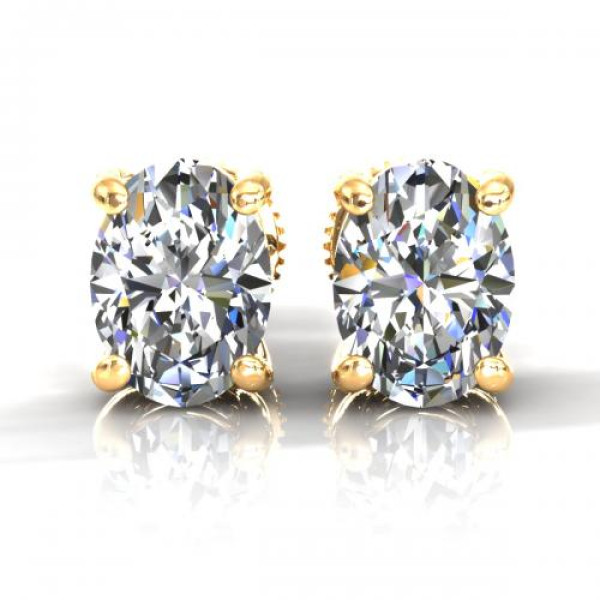 0.25CT oval cut diamonds stud earrings