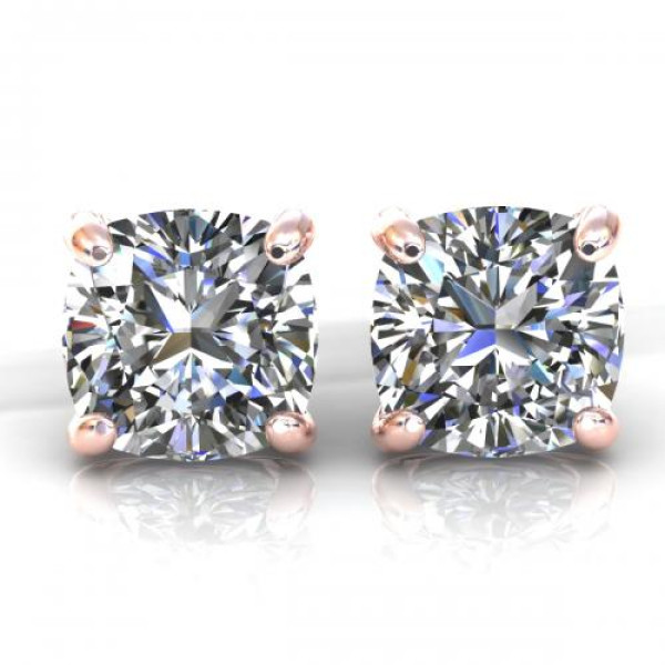 0.25CT cushion cut diamonds stud earrings