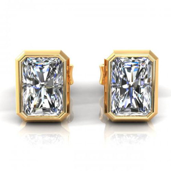0.25CT radiant cut diamonds stud earrings