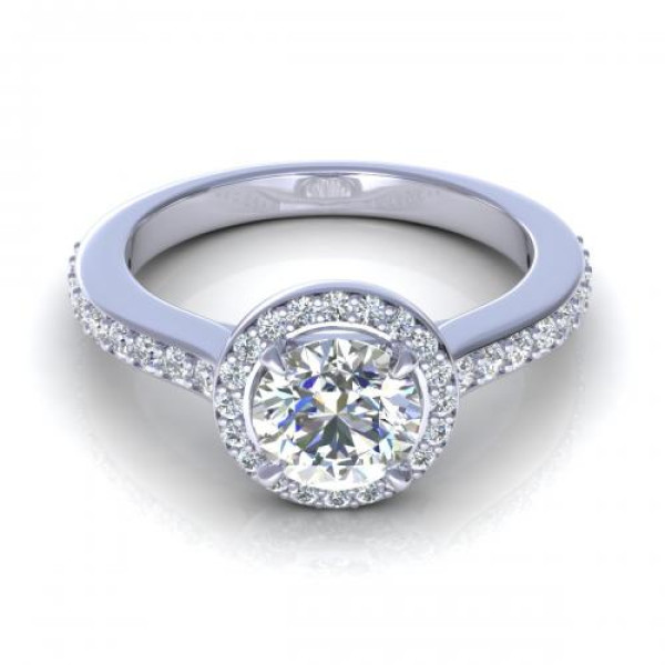 0.75CT round cut diamonds engagement ring