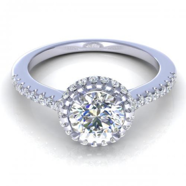 0.65CT round cut diamonds engagement ring