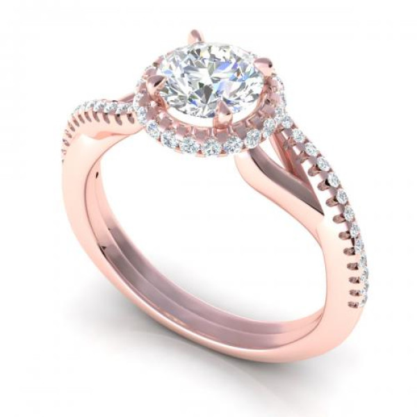 0.60CT round cut diamonds engagement ring