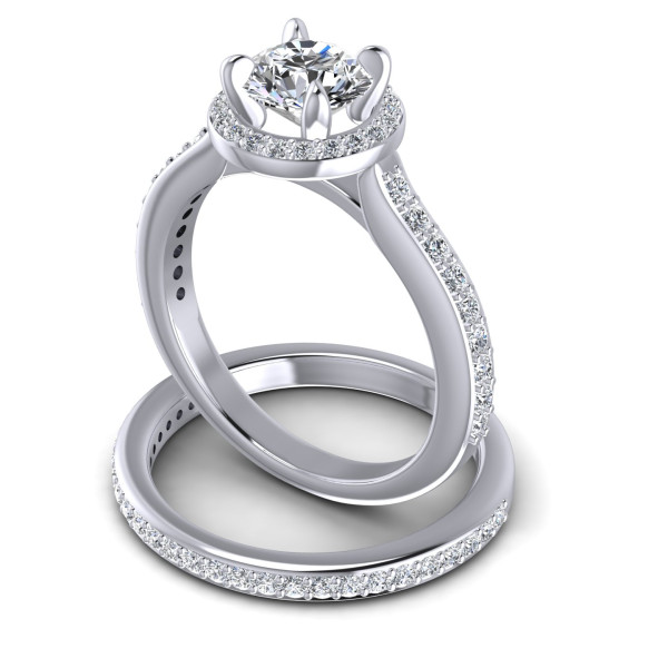 1.05CT Round Cut Diamonds Bridal Set