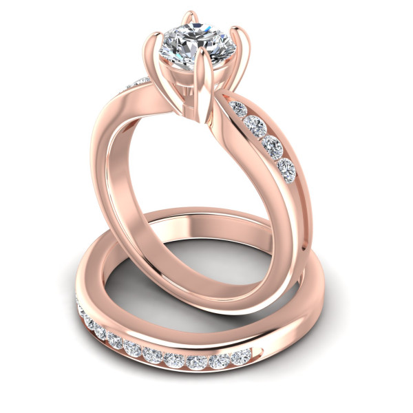0.90CT Round Cut Diamonds Bridal Set