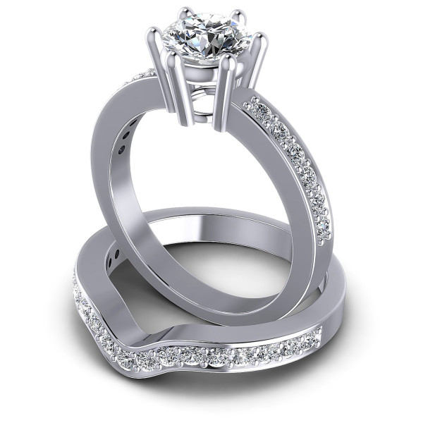 0.95CT Round Cut Diamonds Bridal Set