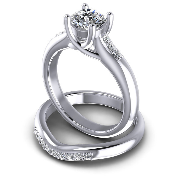 0.60CT Round Cut Diamonds Bridal Set