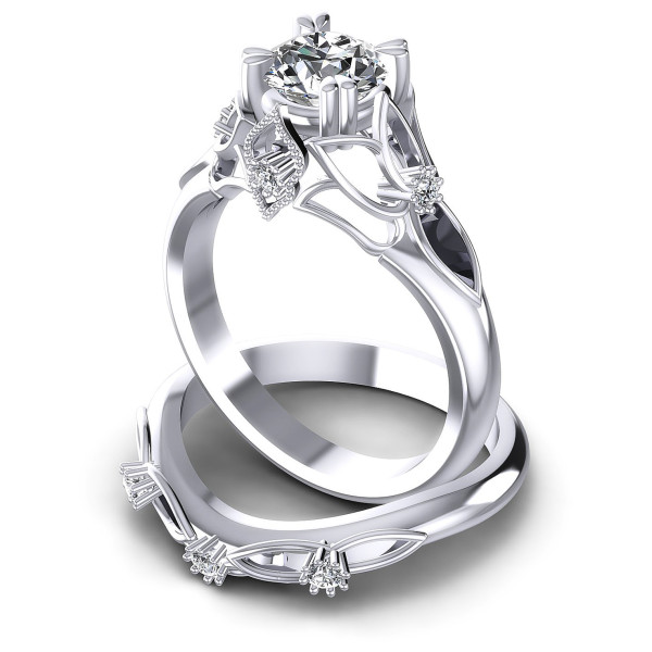 0.55CT Round Cut Diamonds Bridal Set