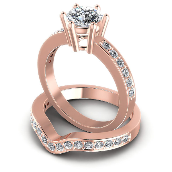 0.95CT Round Cut Diamonds Bridal Set