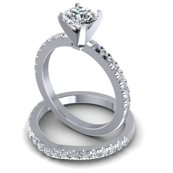1.20CT Round Cut Diamonds Bridal Set