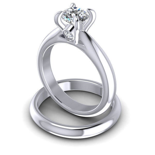 0.45CT Round Cut Diamonds Bridal Set
