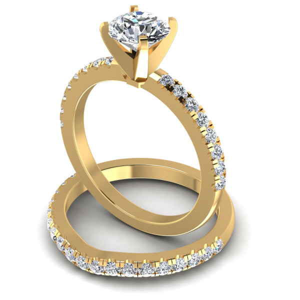 1.20CT Round Cut Diamonds Bridal Set