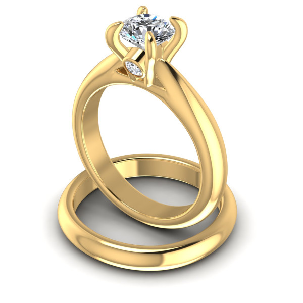 0.45CT Round Cut Diamonds Bridal Set