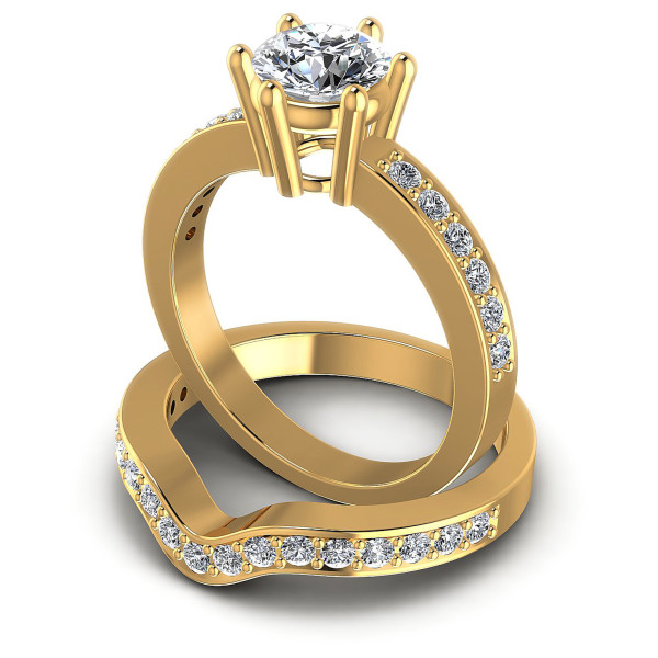 0.95CT Round Cut Diamonds Bridal Set