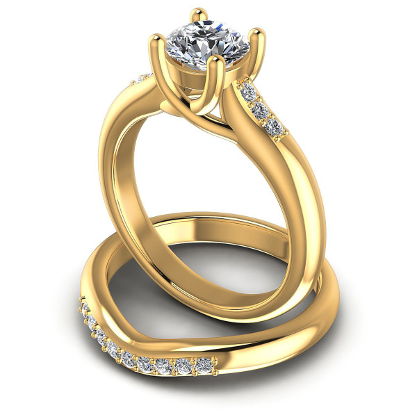 0.60CT Round Cut Diamonds Bridal Set