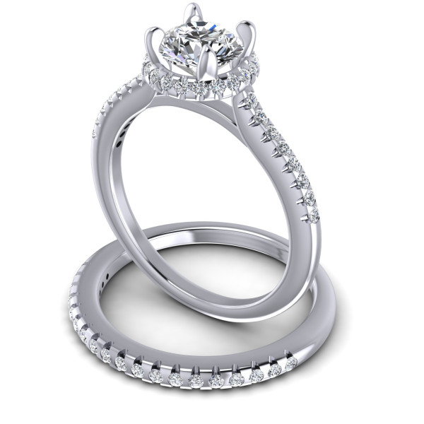 0.85CT Round Cut Diamonds Bridal Set