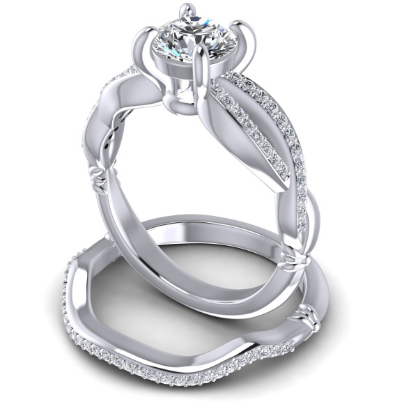 0.70CT Round Cut Diamonds Bridal Set
