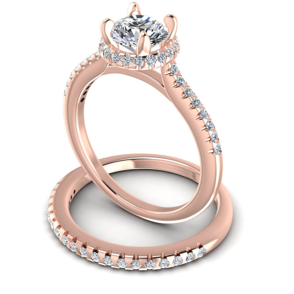0.85CT Round Cut Diamonds Bridal Set