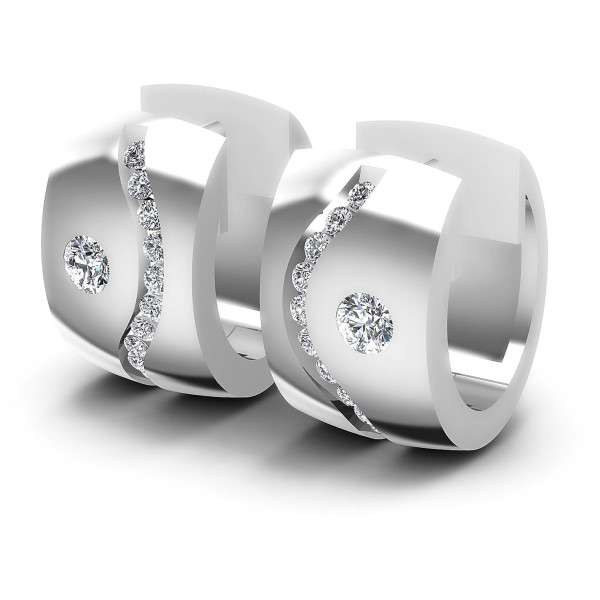 0.50CT Round Cut Diamonds Hoop Earrings