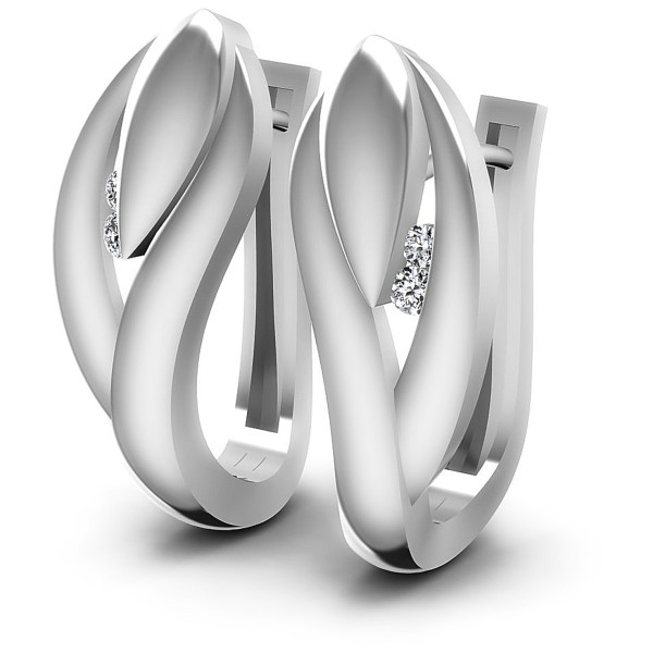 0.20CT Round Cut Diamonds Hoop Earrings