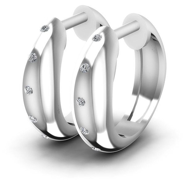0.10CT Round Cut Diamonds Hoop Earrings