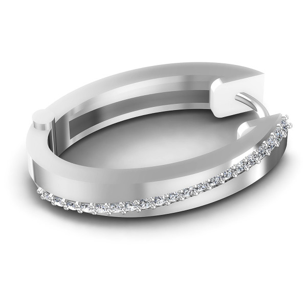 0.40CT Round Cut Diamonds Hoop Earrings