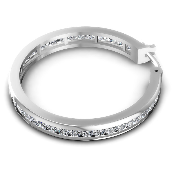 7.10CT Princess Cut Diamonds Hoop Earrings