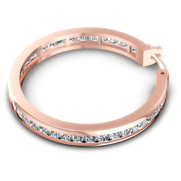 7.10CT Princess Cut Diamonds Hoop Earrings