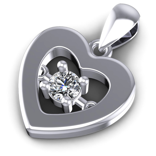 0.10CT Round Cut Diamonds Heart Pendant