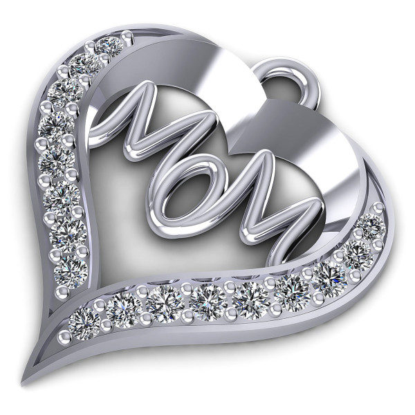 0.50CT Round Cut Diamonds Heart Pendant