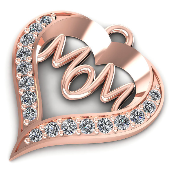 0.50CT Round Cut Diamonds Heart Pendant