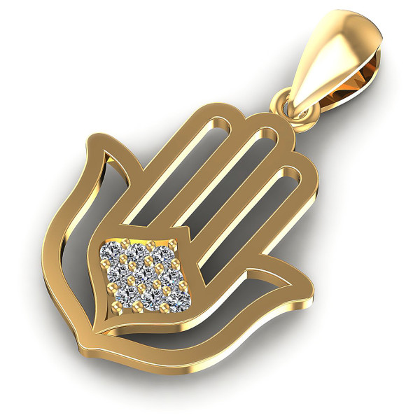 0.10CT Round Cut Diamonds Religious Pendant