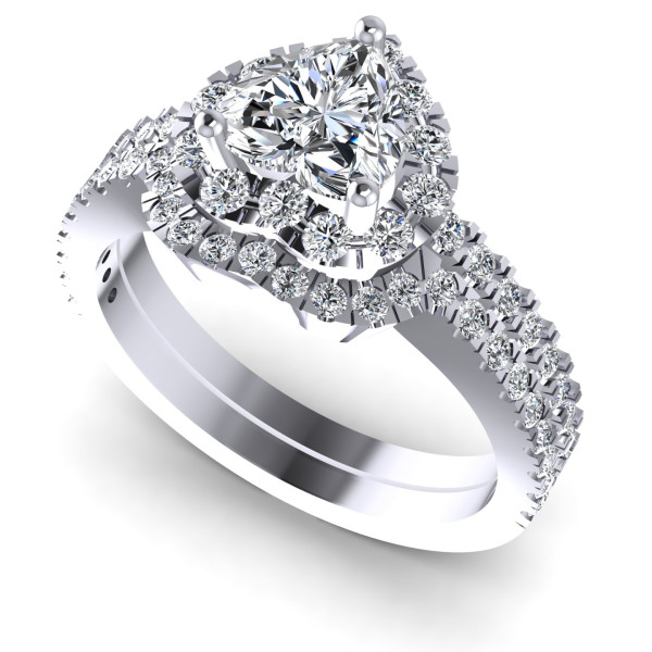 1.10CT Heart And Round Cut Diamonds Bridal Set