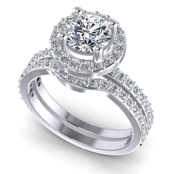 1.00CT Round Cut Diamonds Bridal Set