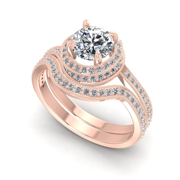 0.80CT Round Cut Diamonds Bridal Set
