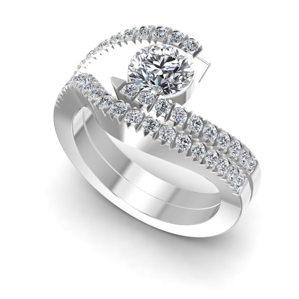 0.95CT Round Cut Diamonds Bridal Set