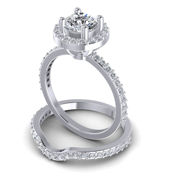 1.00CT Round Cut Diamonds Bridal Set