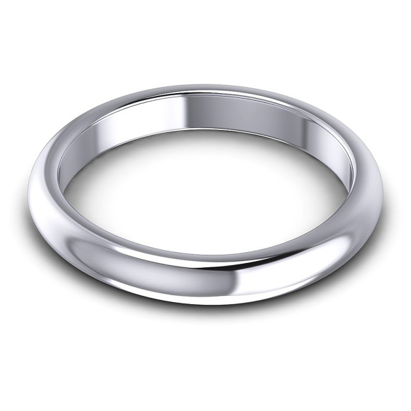 14KT White Gold 3.10MM Width & 1.95MM Thick Plain Wedding Band