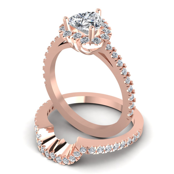 1.10CT Heart And Round Cut Diamonds Bridal Set