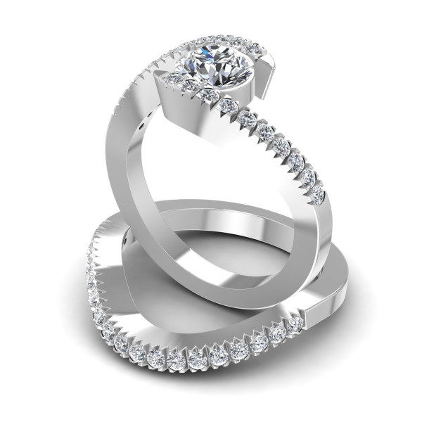 0.95CT Round Cut Diamonds Bridal Set
