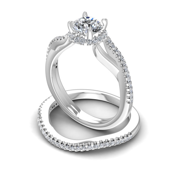 0.75CT Round Cut Diamonds Bridal Set