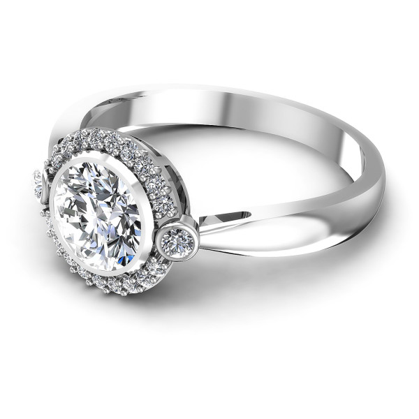 0.55CT Round Cut Diamonds Halo Ring