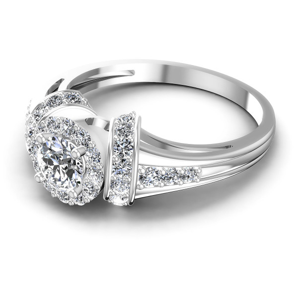 0.75CT Round Cut Diamonds Halo Ring