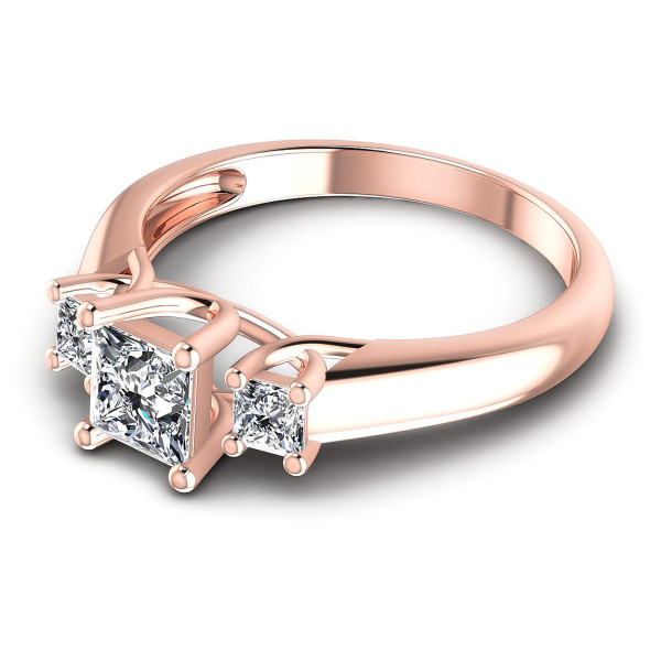 0.75CT Princess Cut Diamonds Three Stone Ring